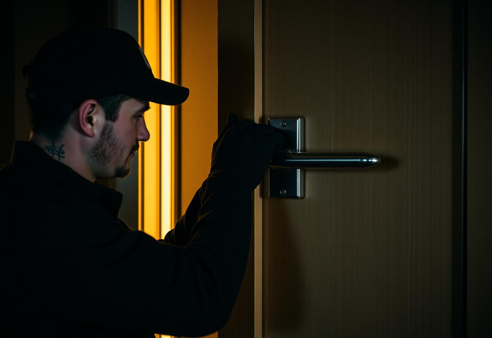 Serrurier professionnel installant une serrure haute sécurité